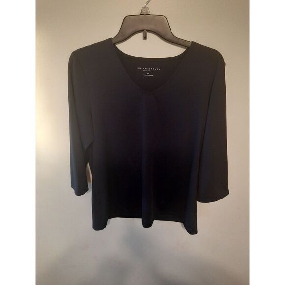 Susan Graver Tops - Susan Graver Essentials size M Navy Blue Shirt
